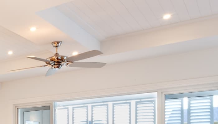 Ceiling Fan Installed White Ceiling Ceiling Fan Installed White Ceiling
