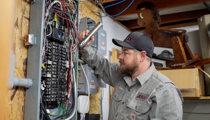 Technician With Electric Panel